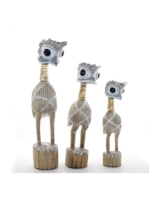Ahşap 3lü Emu Kuşu Seti