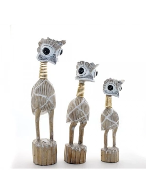Ahşap 3lü Emu Kuşu Seti