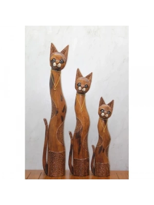 Ahşap 3lü Kedi Seti 1 Metre Model 1