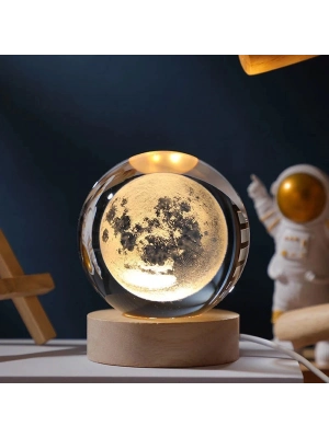 Ahşap Altlıklı Dolunay Cam Küre