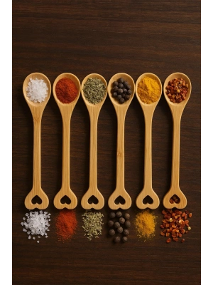Ahşap Baharat Kaşığı Seti 6’lı 15 cm