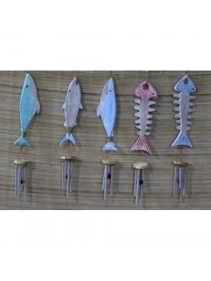 Ahşap Balıklı Metal Çan