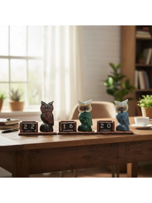 Ahşap Baykuş Takvim  Büyük Boy