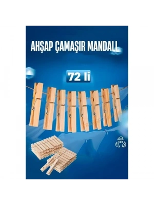Ahşap Çamaşır Mandalı 72 ADET 721654
