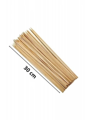 Ahşap Çöp Şiş Çubuğu 30 Cm - 50 Adet mudanis