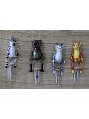 Ahşap Hayvan Figürlü Rüzgar Çanı Model 2