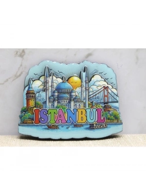 Ahşap İstanbul Temalı Magnet - Model 10