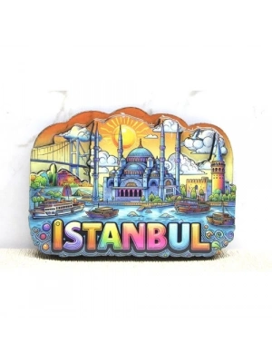 Ahşap İstanbul Temalı Magnet - Model 8