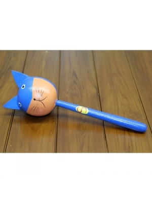 Ahşap Kedili Marakas Tekli Model 2