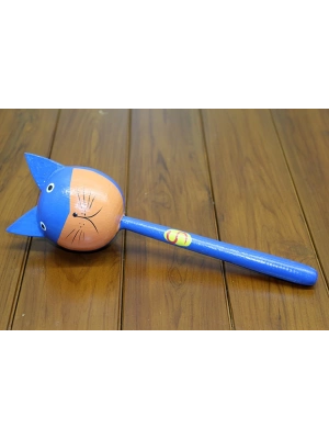 Ahşap Kedili Marakas Tekli Model 2