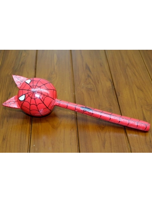 Ahşap Kedili Spiderman Marakas Tekli