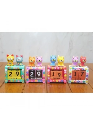 Ahşap Kedili Takvim