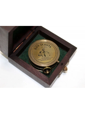 Ahşap Kutulu Pirinç Pusula Model 5