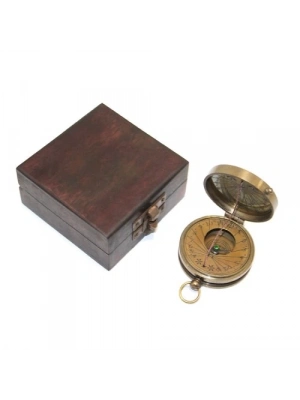 Ahşap Kutulu Pirinç Pusula Model 5