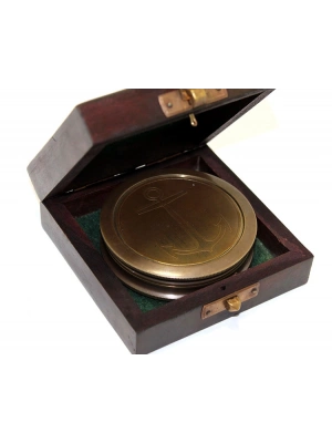 Ahşap Kutulu Pirinç Pusula Model 7