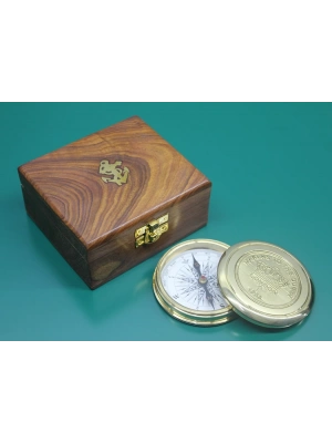 Ahşap Kutulu Pirinç Pusula Model 9