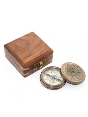 Ahşap Kutulu Pusula Model 1