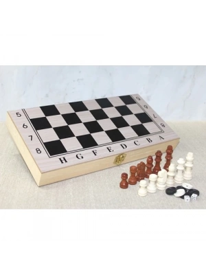 Ahşap Kutulu Satranç Tavla Seti Model 2