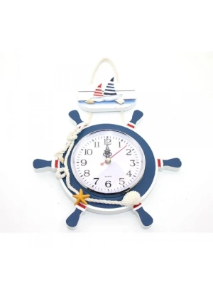 Ahşap Marin Dümenli Saat Model 2