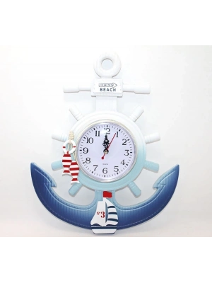 Ahşap Marin Dümenli Ve Çapa Tasarımı Saat Alk2468