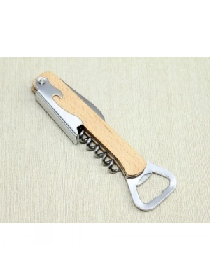 Ahşap Paslanmaz Çelik Tirbuşon Açacak