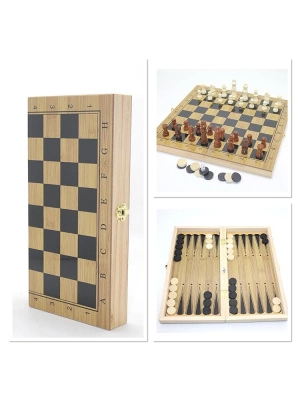 Ahşap Satranç Ve Tavla Seti Alk4236