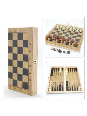 Ahşap Satranç Ve Tavla Seti Alk4241