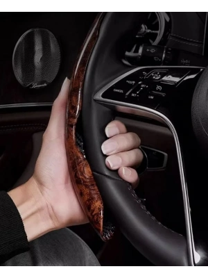 Ahşap Tasarımlı Direksiyon Simidi Koruma Kılıfı 2 li