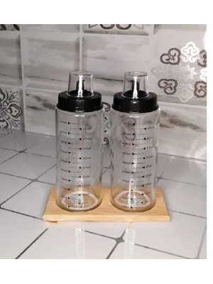 Ahşap Yağdanlık Altlığı -2 Bölmeli Yağlık Sosluk Standı