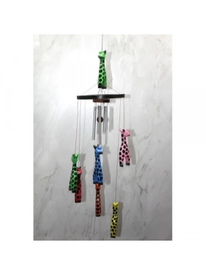 Ahşap Zürafalı Rüzgar Çanı