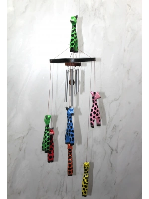Ahşap Zürafali Rüzgar Çani Sayang:3