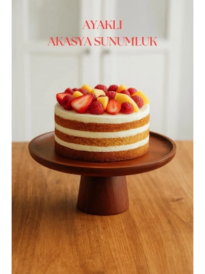 Akasya Ayaklı Sunumluk & Sunum Tabağı & Sunum Servisi 25x25x10 cm