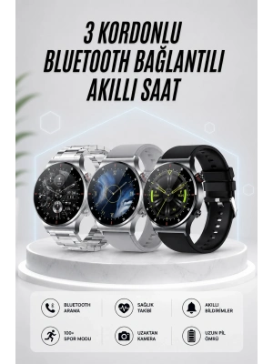 Akıllı Saat Amoled Ekran Bluetooth Bağlantılı Sesli Görüşme Nabız Ölçer