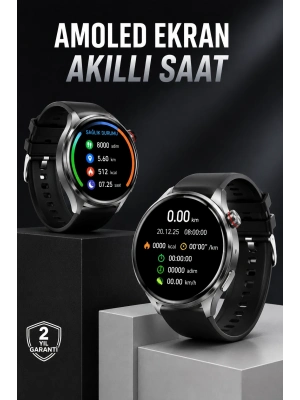 Akıllı Saat Bluetooth Bağlantılı Amoled Ekran Uyku ve Sağlık Takibi