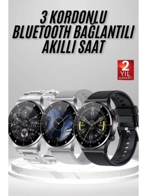 Akıllı Saat Çoklu Kordon Seçeneği Amoled Ekran Çok Fonksiyonlu Bluetooth Bağlantılı