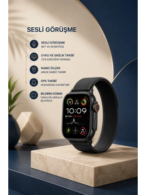 Akıllı Saat Nabız Ölçer Uyku Takibi Adımsayar Alarm ve Hatırlatıcı Çağrı Cevaplama