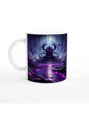 Akrep Burcu Baskılı Kahve Kupası - Elementsel Doğa Krallığı Temalı Vs3