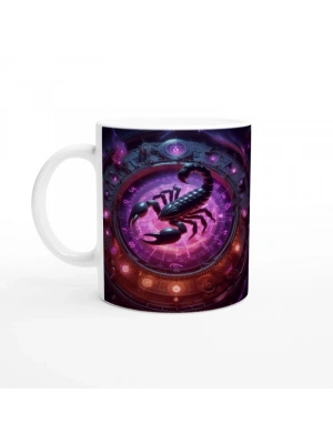 Akrep Burcu Baskılı Kahve Kupası - Zamanın Çarkları Astroloji Mekanizması Vs1