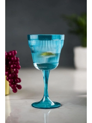 Akrilik Aquamarin 6lı Kadeh & Su Meşrubat Kahve Yanı Bardağı 300 ml ( Cam Değildir )