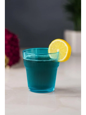 Akrilik Aquamarin 6lı Kısa Bardak & Su Meşrubat Kahve Yanı Bardağı 300 ml ( Cam Değildir )
