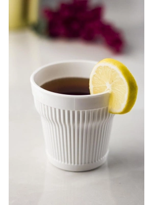 Akrilik Beyaz 6lı Kısa Bardak & Su Meşrubat Kahve Yanı Bardağı 300 ml ( Cam Değildir )