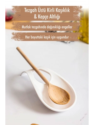 Akrilik Beyaz Tezgah Üstü Kirli Kaşıklık & Kepçe Altlığı