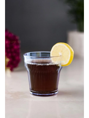 Akrilik Lacivert 6lı Kısa Bardak & Su Meşrubat Kahve Yanı Bardağı 300 ml ( Cam Değildir )