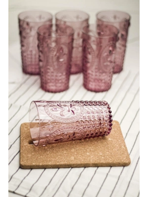 Akrilik Mürdüm 6lı Uzun Bardak & Su Meşrubat Bardağı 750 ml ( Büyük Boy & Cam Değildir )