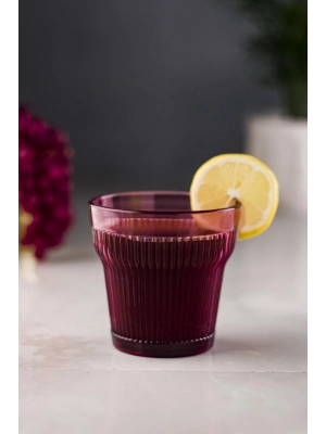 Akrilik Mürdüm Tekli Kısa Bardak & Su Meşrubat Kahve Yanı Bardağı 300 ml ( Cam Değildir )