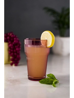 Akrilik Mürdüm Tekli Uzun Bardak & Su Meşrubat Bardağı 400 ml ( Cam Değildir )