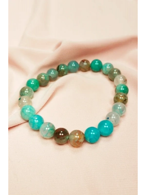 Akuamarin Doğal Taş Bileklik Kutulu