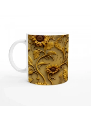 Altın Ayçiçeği Rölyef Temalı Kupa Bardak