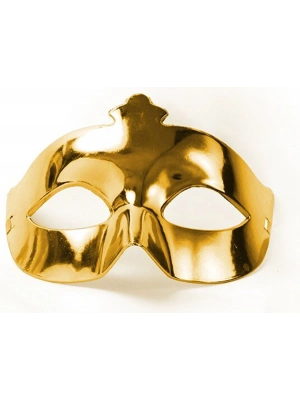 Altın Renk Kostüm Partisi Ekstra Parlak Balo Maskesi 15x10 Cm