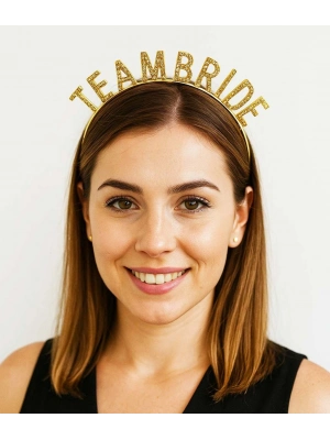 Altın Renk Team Bride Taç Plastik – Gelin ve Nedime Tacı